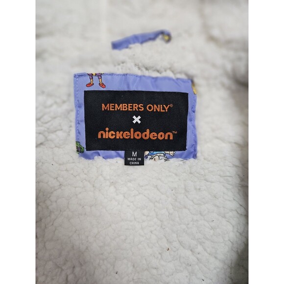 Rugrats Puffer Coat Sherpa Members Only Nickelodeon Full Zipper Kids Size Medium - Picture 3 of 8